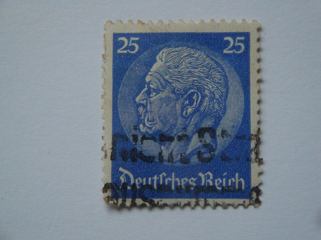 Kavel Duitsland postzegel 25 Pfennig Duitse Rijk., Verzenden, DDR, Gestempeld