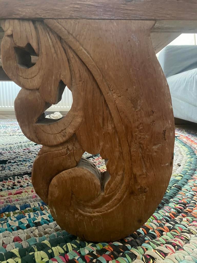 Teak houten salontafel, Huis en Inrichting, Ophalen, Gebruikt, 100 tot 150 cm, Teakhout
