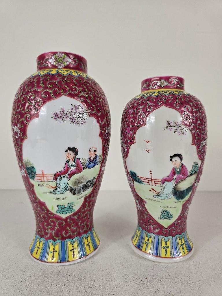 Twee vazen, Jingdezhen, porselein, China, midden 20e eeuw, Ophalen of Verzenden