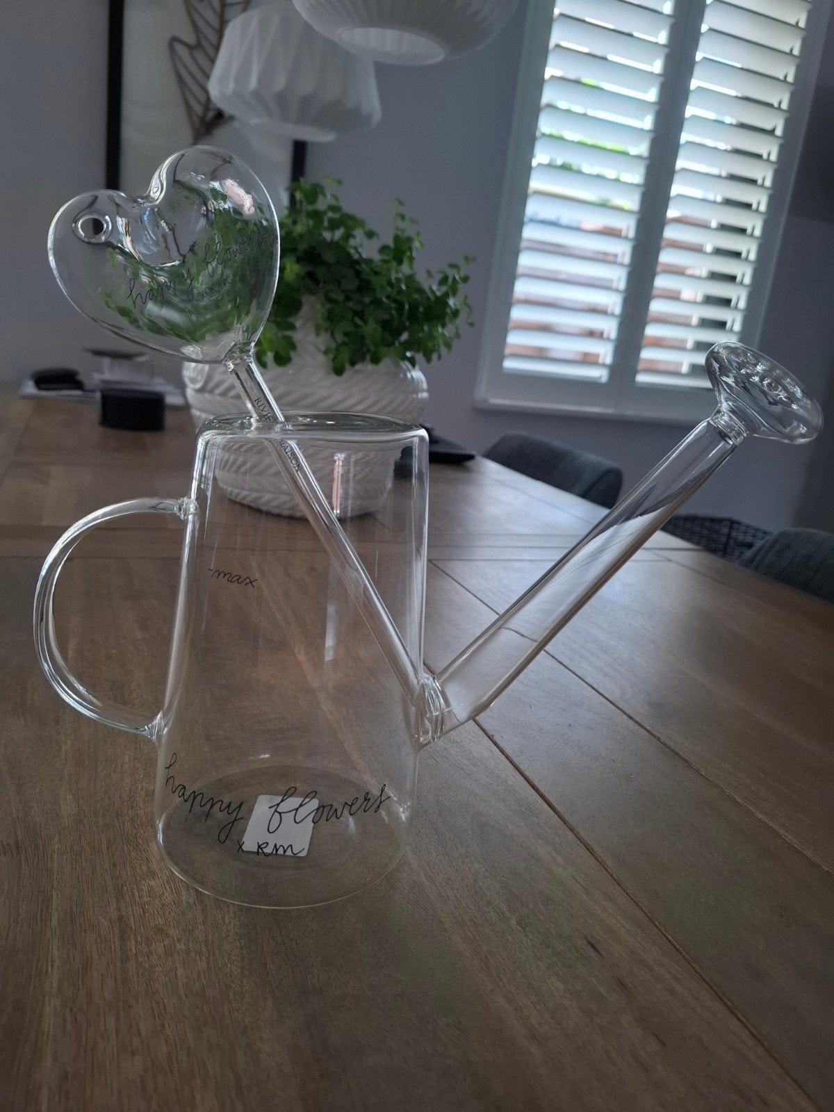 Riviera Maison  - glazen gieter & druppelaar Happy Flowers, Ophalen, Zo goed als nieuw, Glas