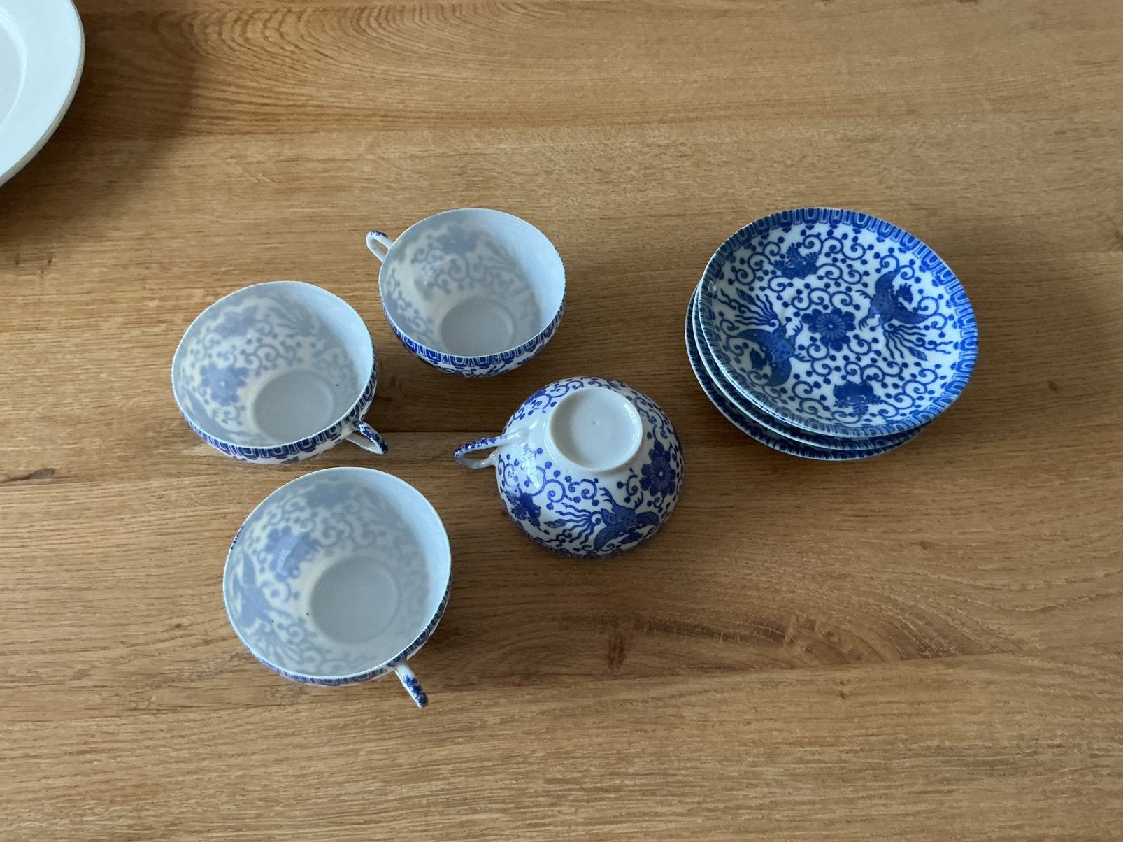 4 eierschaal porseleinen kop en schotels japan 1930, Ophalen of Verzenden