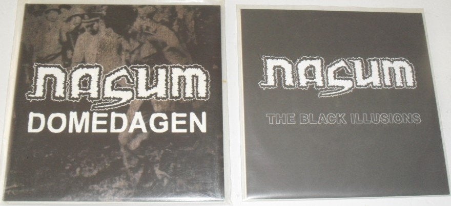 Nasum - 2x 7" - Domedagen / The Black illusions - Grindcore, Limited edition, Ophalen of Verzenden, Zo goed als nieuw, 7 inch