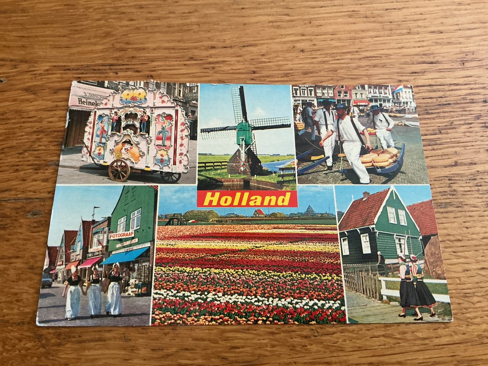 V616 Holland molen klederdracht draaiorgel bloembollenveld, Ophalen of Verzenden, Zeeland
