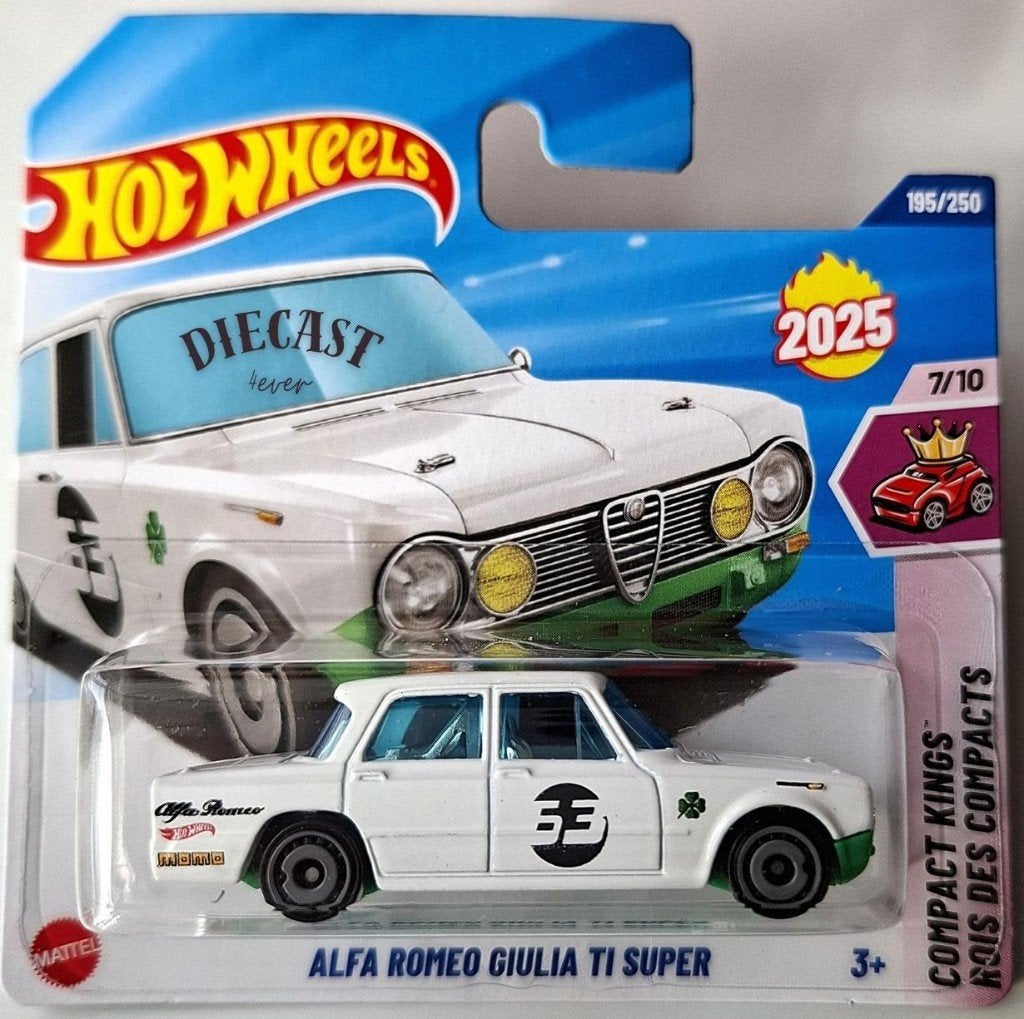 Hot Wheels Alfa Romeo Guilia TI Super, white/green, Ophalen, Nieuw, Auto