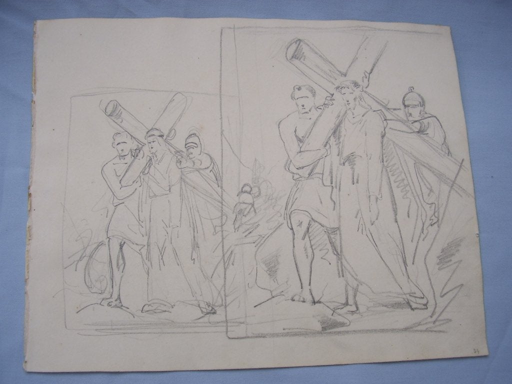 Kunst tekening J. B. Madou - ca. 1820, Ophalen of Verzenden, Tekening, Potloodtekening