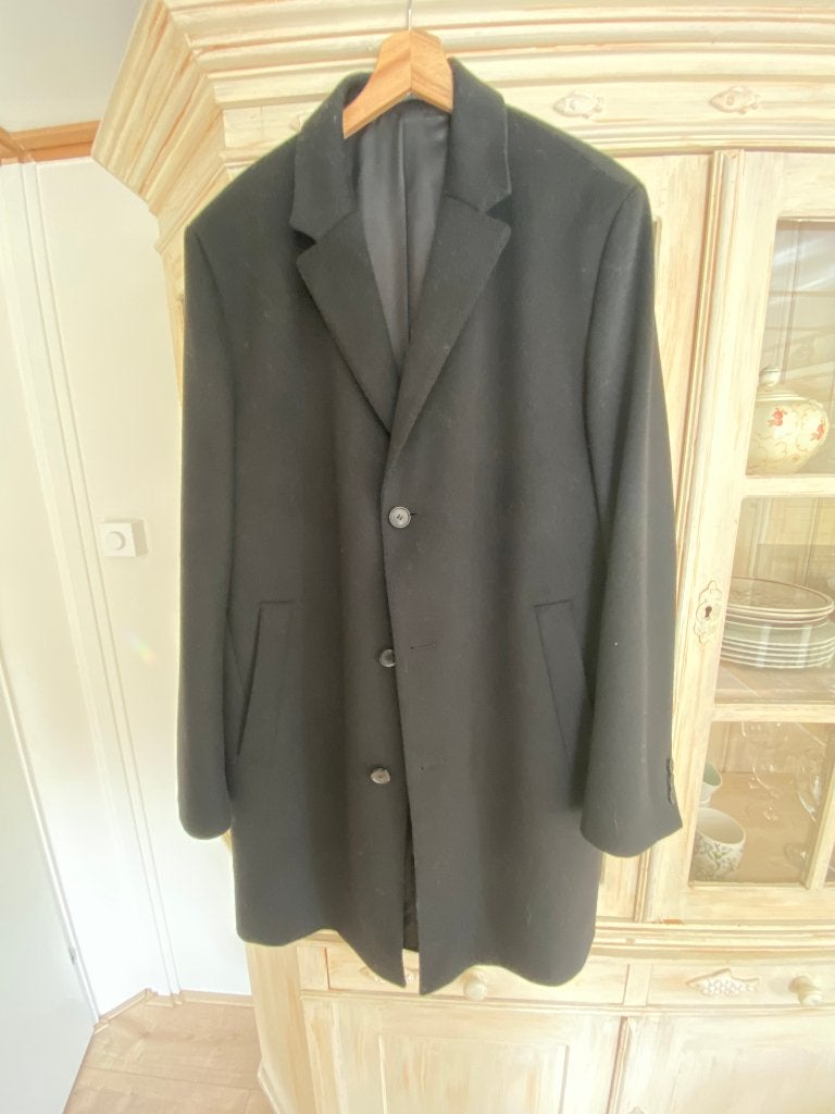 Boss herenjas cashmere wool kasjmier wol, Zwart, Maat 56/58 (XL), Ophalen of Verzenden, Zo goed als nieuw