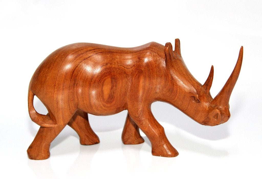 Prachtig Palissander Rosewood Neushoorn Beeld #1, Ophalen of Verzenden, Zo goed als nieuw, Dier