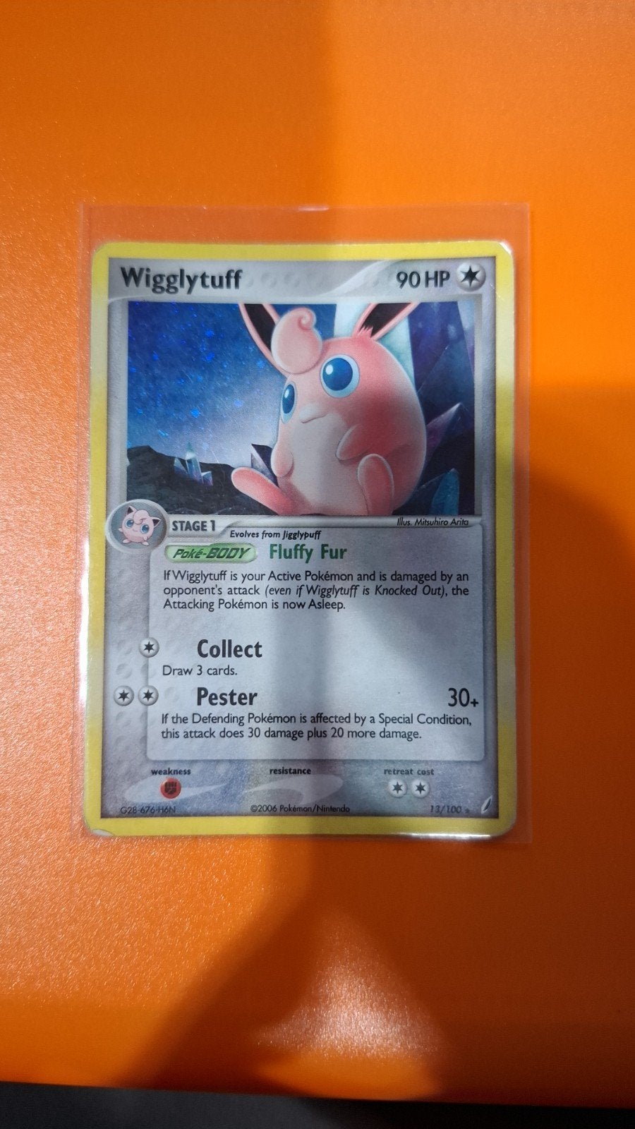 Wigglytuff, Pokemon, 13/100, Crystal Guardians, Ophalen of Verzenden, Zo goed als nieuw, Losse kaart, Foil