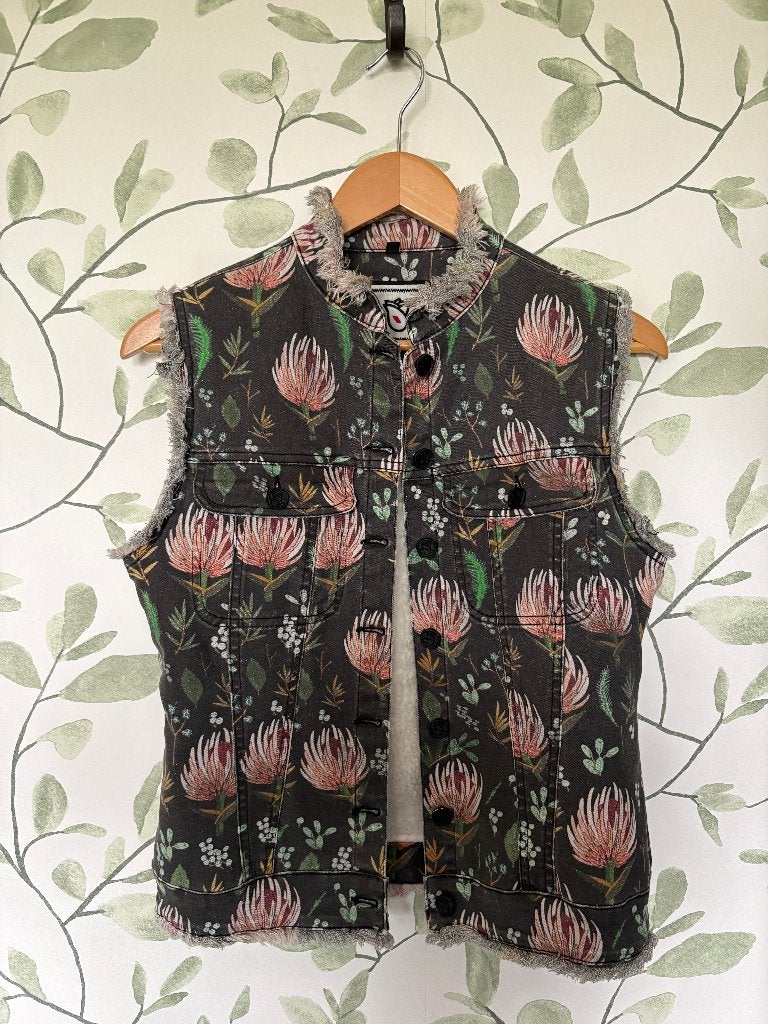 lorez bodywarmer gilet grijs roze groen small 36, Kleding | Dames, Bodywarmers, Ophalen of Verzenden, Zo goed als nieuw, Maat 36 (S)