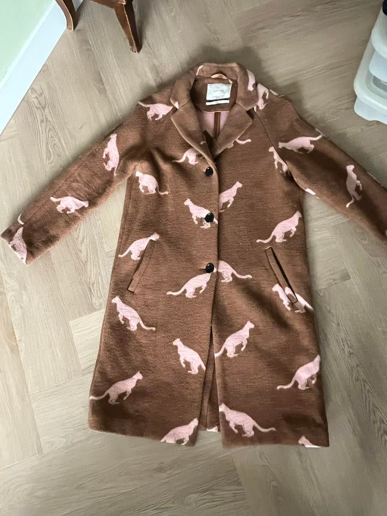 Sissy Boy mantel - bruin met roze panters - maat M, Ophalen of Verzenden, Gedragen, Maat 38/40 (M), Bruin