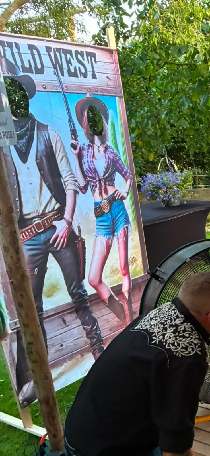 Wild West Selfie Frame - Foto Frame Net Western Look, Ophalen, Zo goed als nieuw, Feestartikel, Overige
