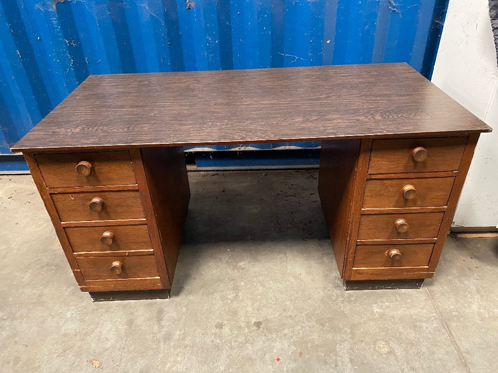 Oud houten bureau, Ophalen, Gebruikt, 150 cm, Hout