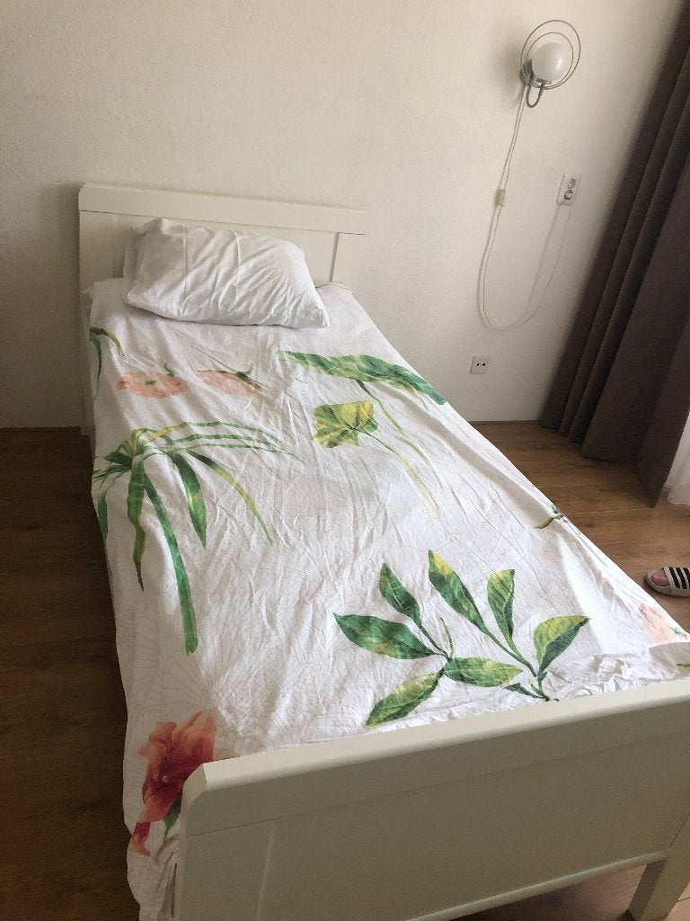 Senioren bed, Ophalen, 90 cm, Eenpersoons, Wit