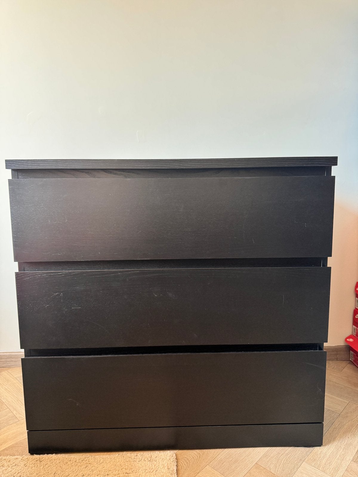 IKEA MALM lade kast zwartbruin, Ophalen, 50 tot 100 cm, Zo goed als nieuw, 3 of 4 laden