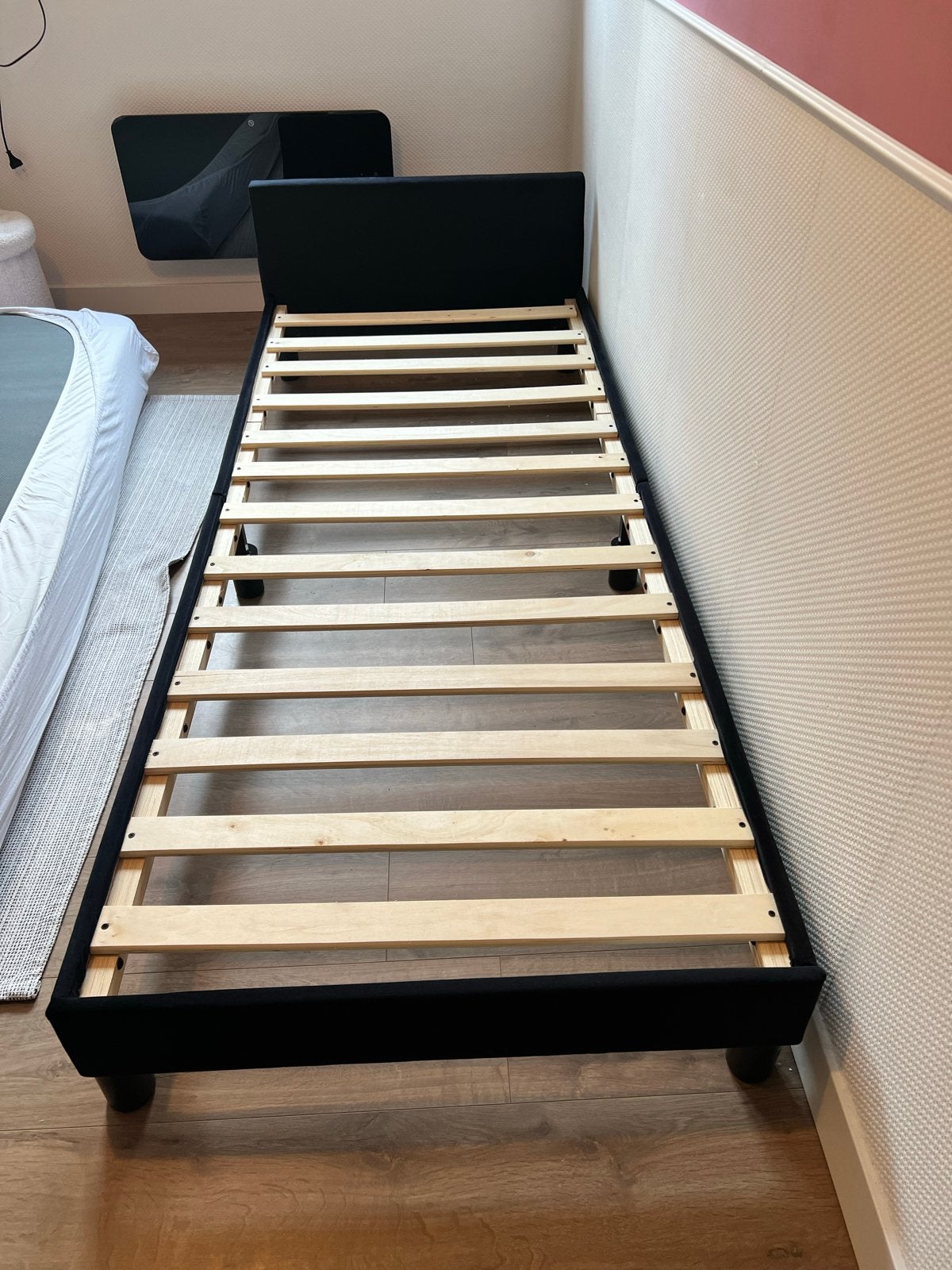 nieuwe bedframe 80x200 cm met lattenbodem, Ophalen, Eenpersoons, Zwart, Nieuw