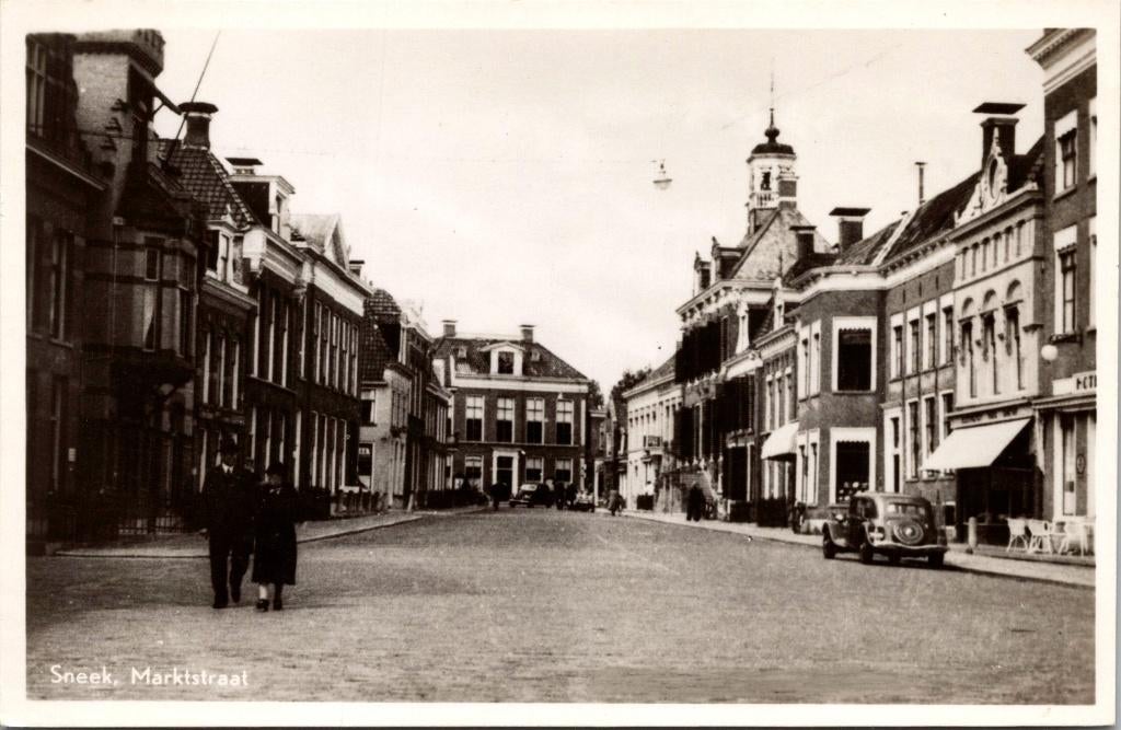 Sneek - Marktstraat, Verzamelen, Verzenden, 1940 tot 1960, Ongelopen, Friesland
