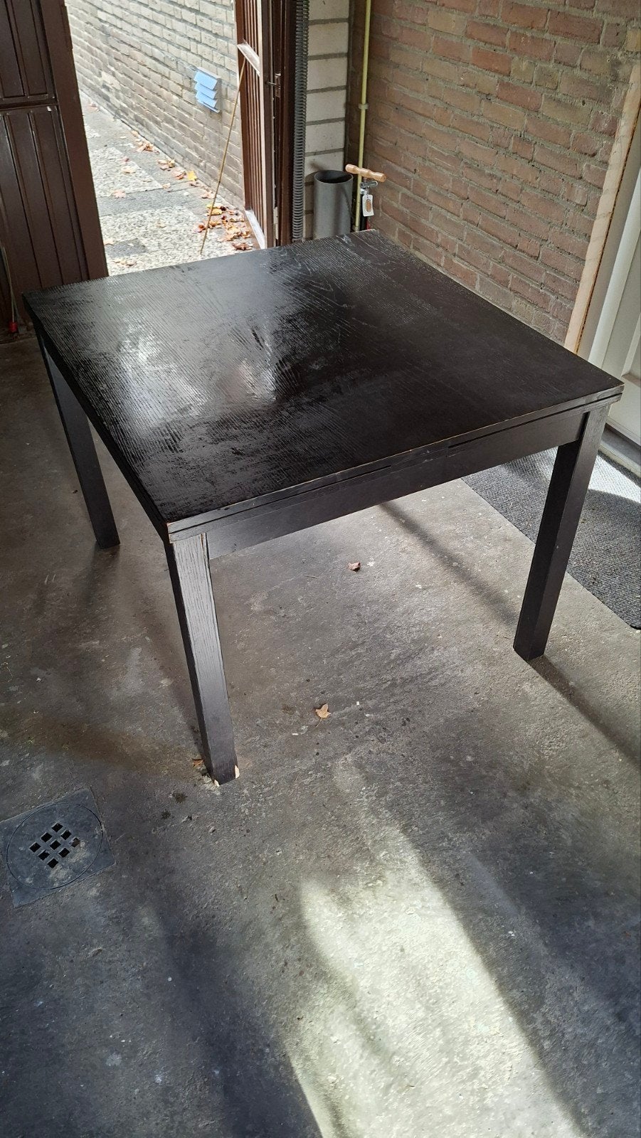 IKEA Tafel 90x90 uitklapbaar tot 170 - Zwart, Ophalen, Gebruikt, 50 tot 100 cm, 150 tot 200 cm