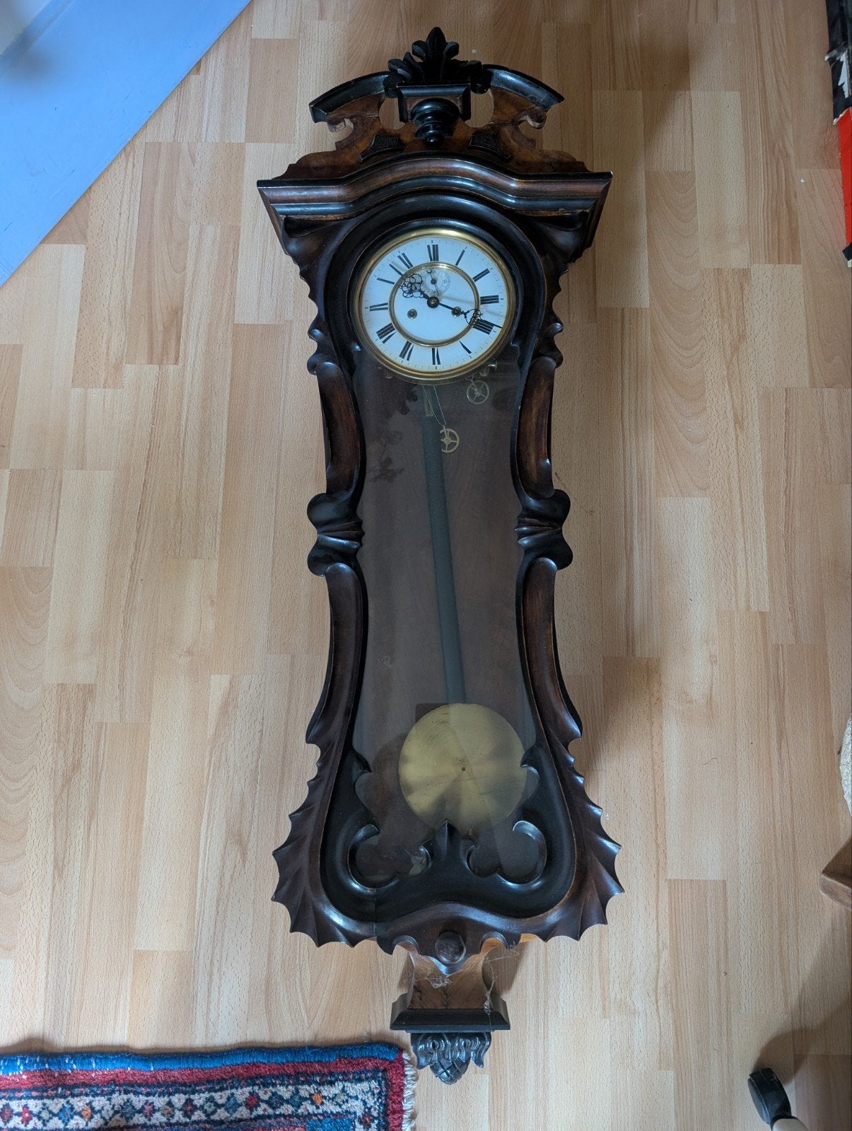 Antieke Weense Regulateur met gewichten 1875, Ophalen