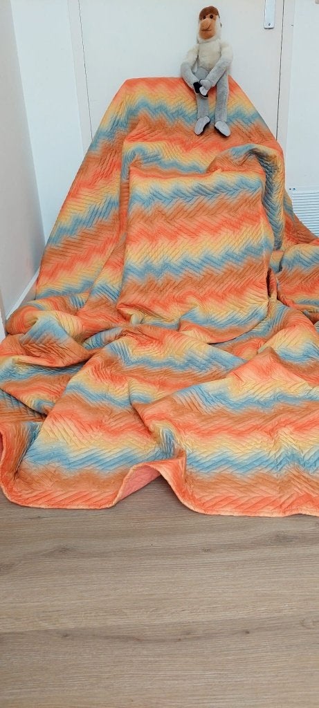 Anversa Plaid / Sprei 250x250 Zigzag Deken kleed Multicolor, Eu, Overige materialen, Tweepersoons, Ophalen of Verzenden