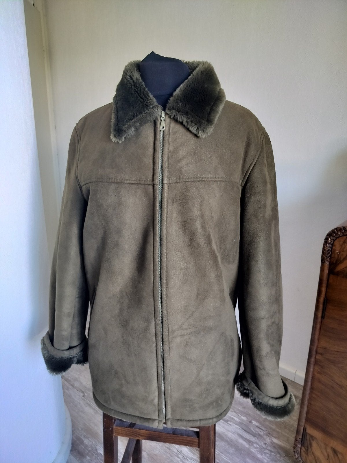 Vintage lammy jas. Unisex, Ophalen of Verzenden, Zo goed als nieuw, Blauw