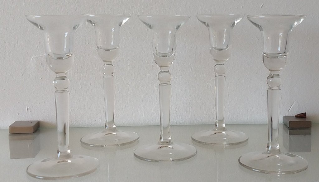antieke Royal Leerdam Decora glazen kandelaars, volgnr 66, Ophalen of Verzenden
