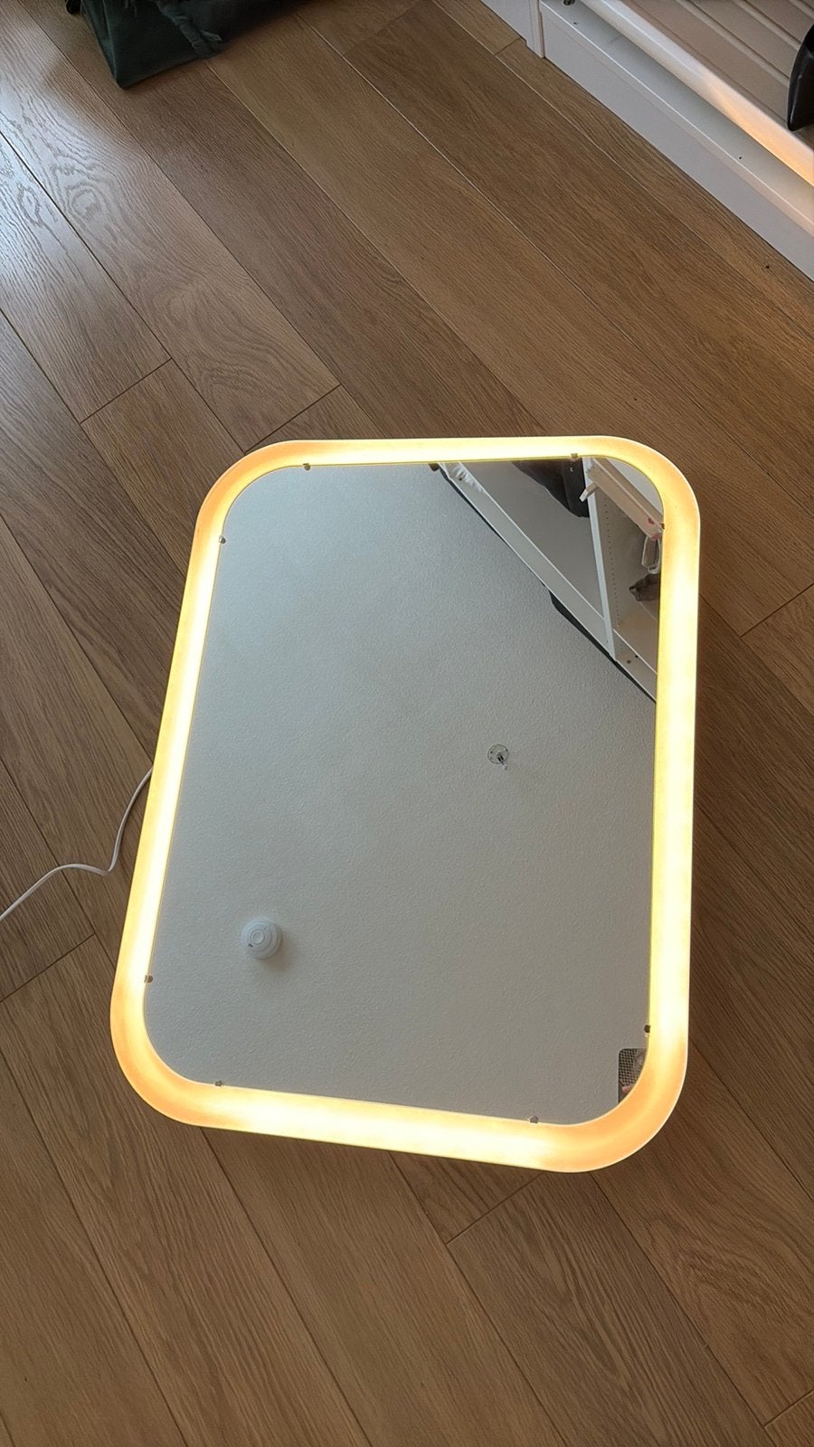 Spiegel met ledlicht voor kaptafel, Ophalen, Gebruikt, Minder dan 100 cm, Rechthoekig