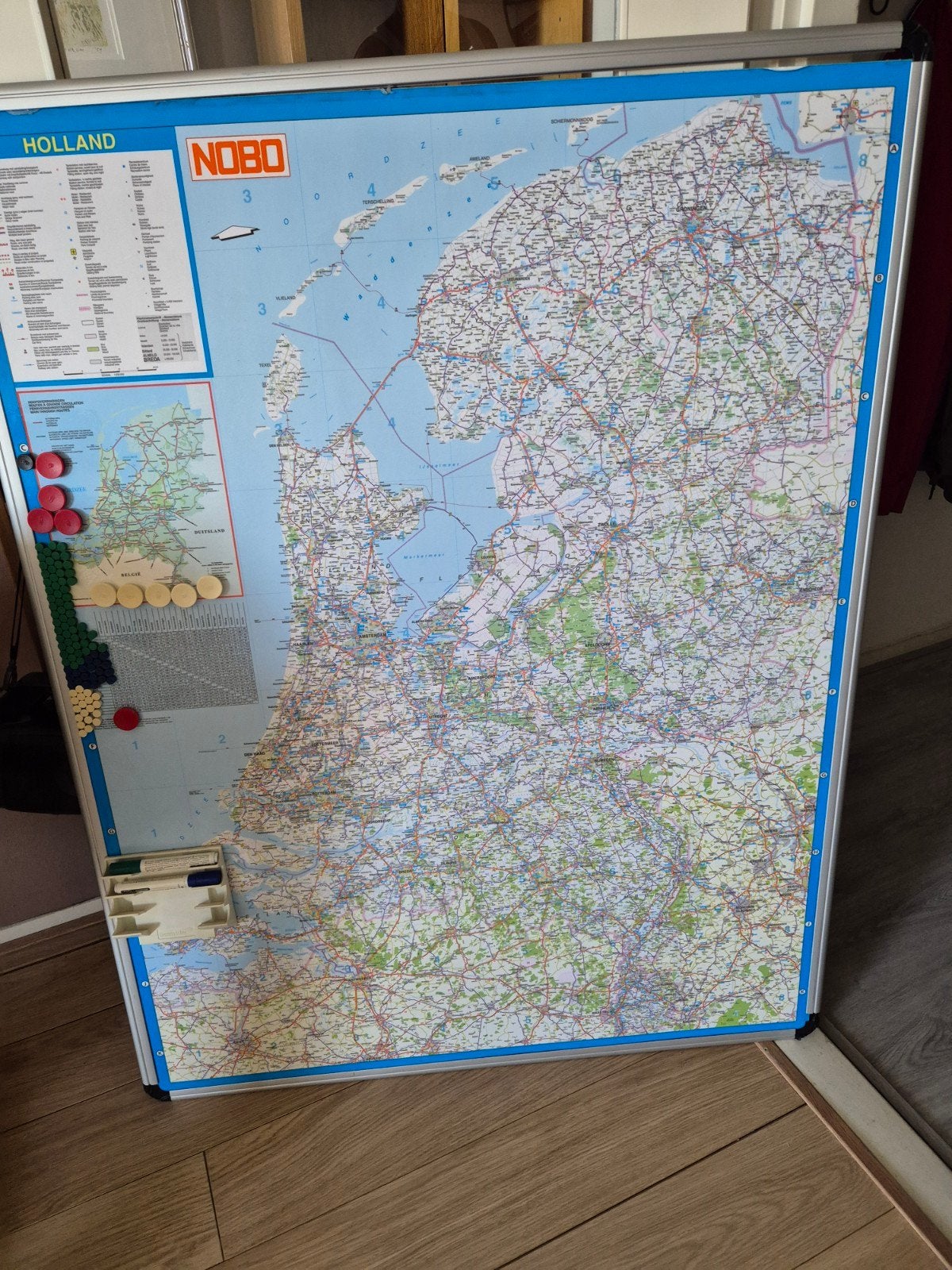 Wegenkaart magneetbord Nederland, Boeken, Atlassen en Landkaarten, Ophalen, 1800 tot 2000, Nederland, Landkaart