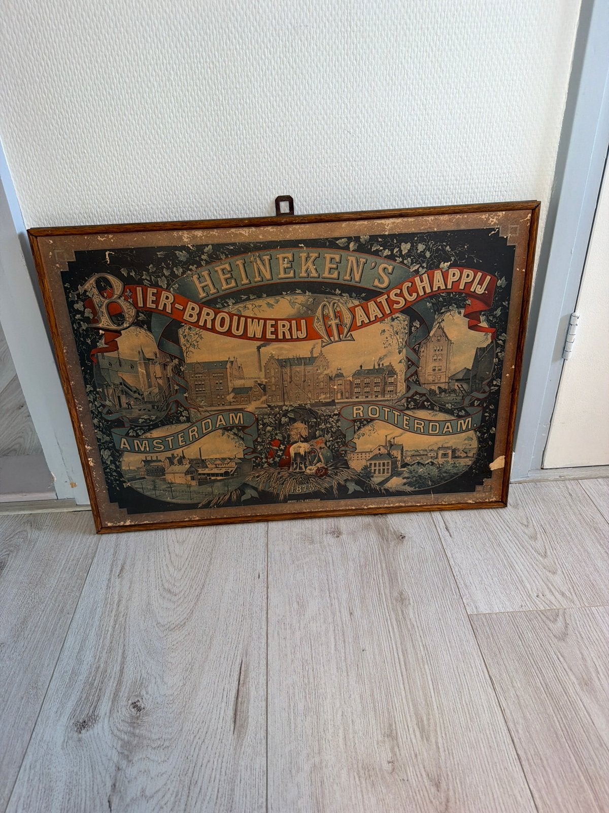 Vintage Heineken's Bierbrouwerij Reclamebord, Ophalen of Verzenden