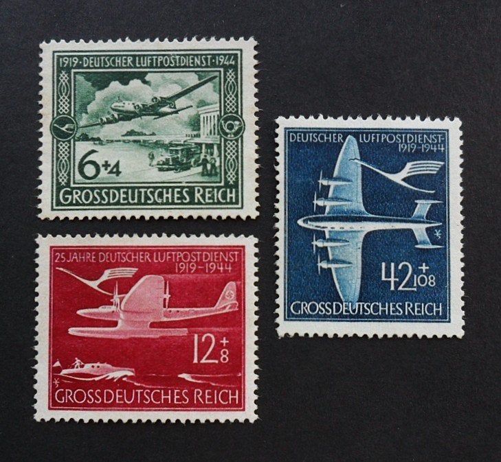 Historie 3eRijk WOII serie vliegtuigen Luchtpostdienst 1944, Ophalen of Verzenden, Luchtmacht, Duitsland, Overige typen