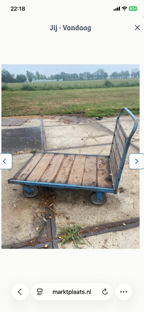 Transportkar, 100 liter of meer, Ophalen, Gebruikt, Transportkar