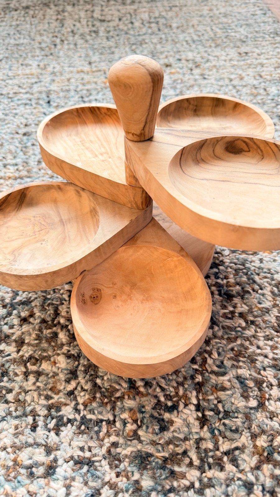 Draaiplateau van olijfhout - Bowls & Dishes, Gebruikt, Schaal, Ophalen of Verzenden, Overige vormen