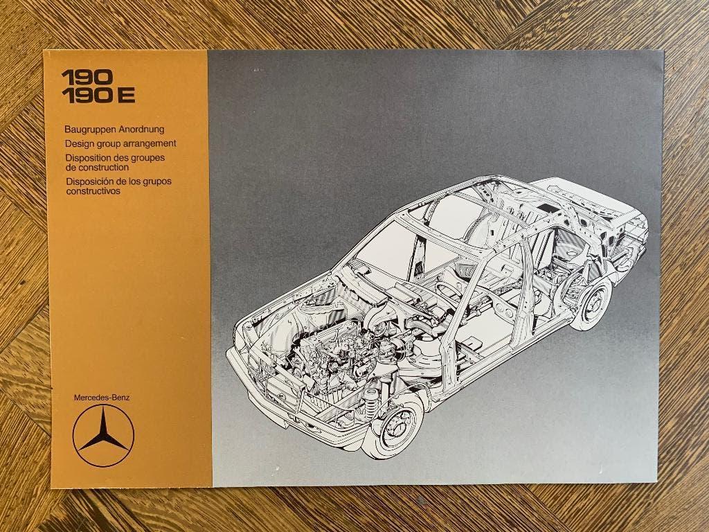 Uitklapfolder Mercedes-Benz 190 W201 Grafiken 1981 nieuw!, Nieuw, Mercedes-Benz, Mercedes, Ophalen of Verzenden
