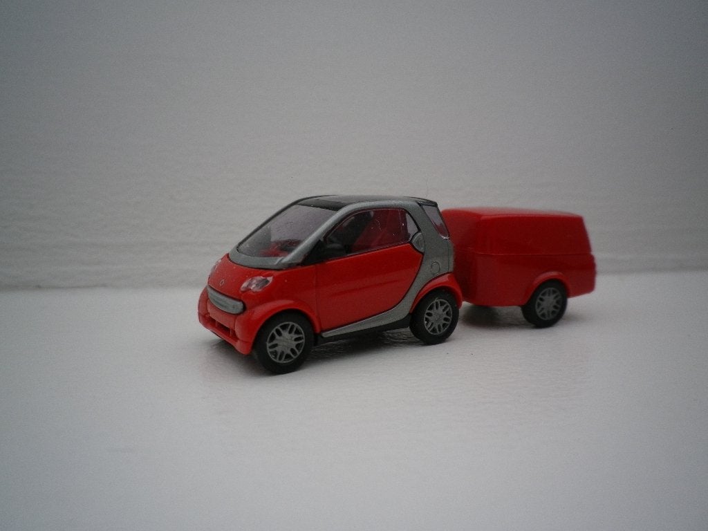 Busch Smart rood met aanhangertje., Ophalen of Verzenden, Zo goed als nieuw, Auto, Herpa