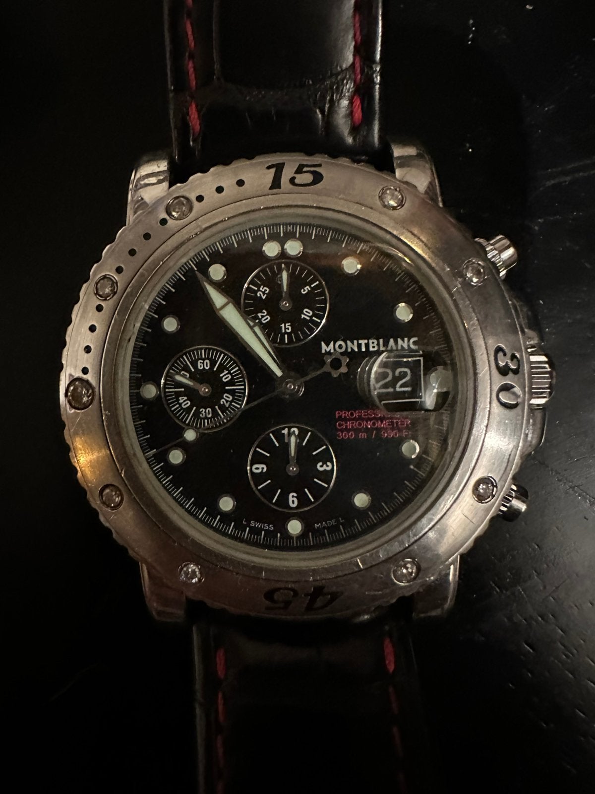 MONTBLANC Sport Chronograph limited 55/1906, Overige merken, Staal, Polshorloge, Ophalen of Verzenden