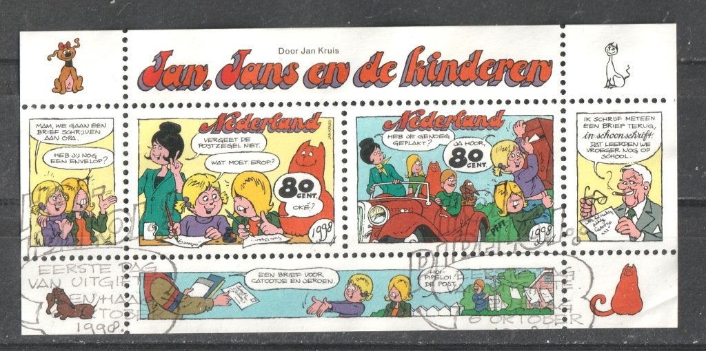 24 M Blok 1782 Jan Jans en de kinderen 1998, Verzenden, Na 1940, Gestempeld