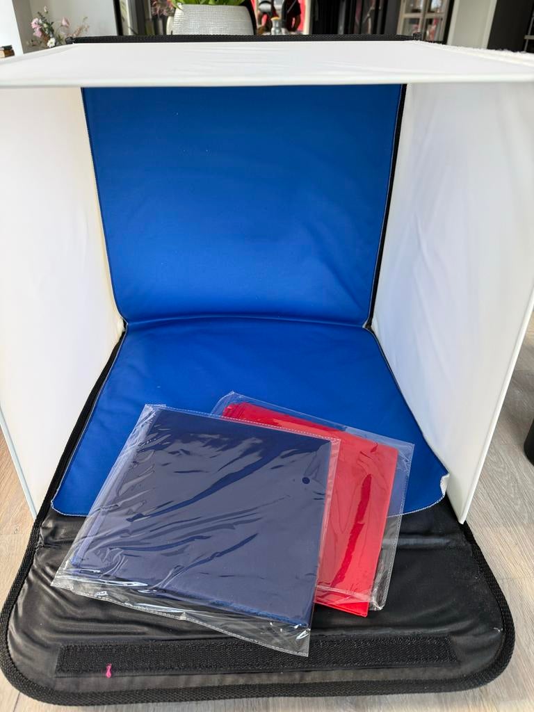 Draagbare Opvouwbare Fotostudio met Accessoires, Ophalen, Zo goed als nieuw, Complete fotostudio