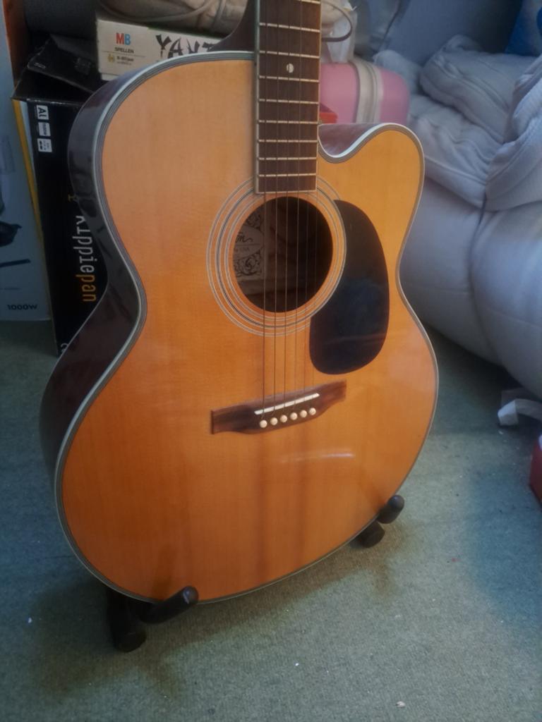 Motion Western Gitaar met Standaard - Zo Goed als Nieuw, Ophalen of Verzenden, Gebruikt, Western- of Steelstringgitaar