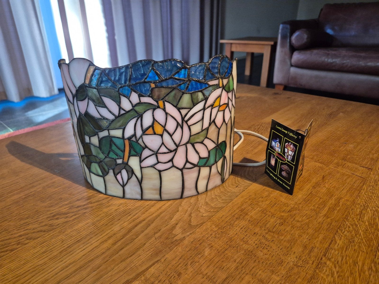 Prachtige Lumi-Lamp Tiffany wandlamp met Waterlelie Design, Ophalen, Gebruikt, Tiffany lamp, E14 (klein)