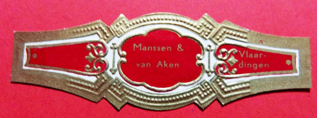 Sigarenbandje Reclamebandje Manssen & van Aken Vlaardingen, Verzenden, Gebruikt, Sigarenbandjes