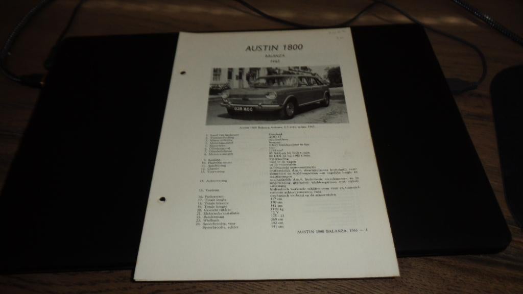 RepHandleiding AUSTIN 1800 BALANZA  ,  1965, Verzenden, Zo goed als nieuw, Overige merken