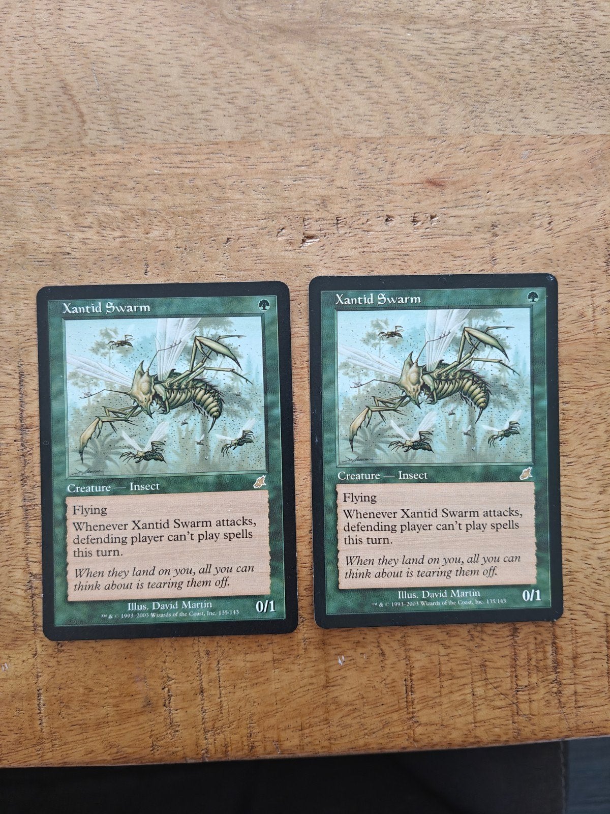 2x Xantid Swarm Magic the Gathering Kaarten, Ophalen of Verzenden, Gebruikt, Meerdere kaarten