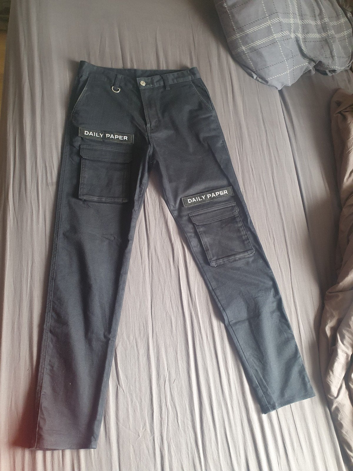 Daily Paper Zwarte Cargo Broek Maat M, Maat 48/50 (M), Zwart, Ophalen of Verzenden, Zo goed als nieuw