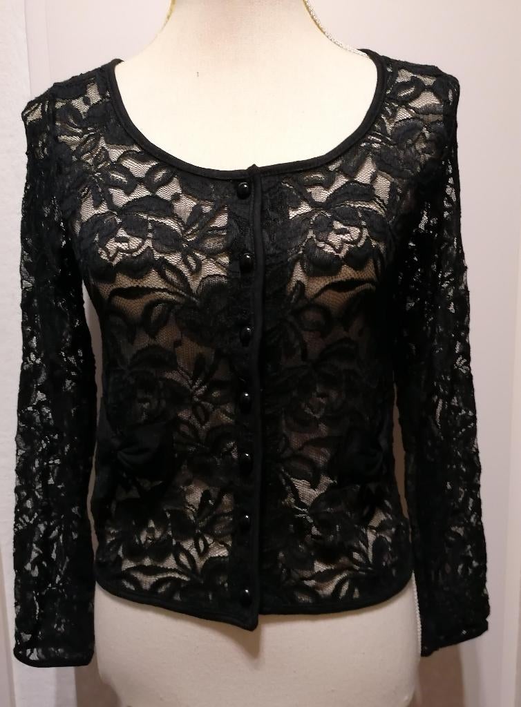 SUPER MOOI zwart kanten vestje mt. S, Kleding | Dames, Ophalen of Verzenden, Nieuw, Maat 36 (S), Zwart
