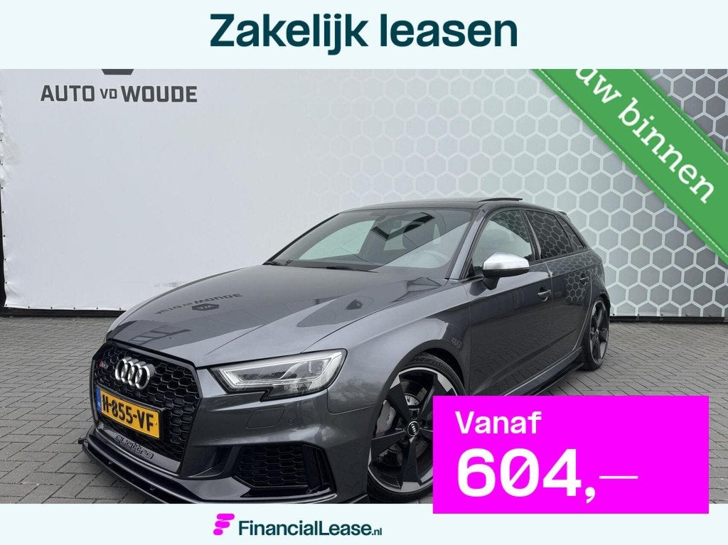 Audi RS3 2.5 TFSI RS3 quattro DAZA Panoramadak Virtual Leer, Auto's, Audi, Bedrijf, Lease, Financial lease, RS3, 4x4, ABS, Airbags