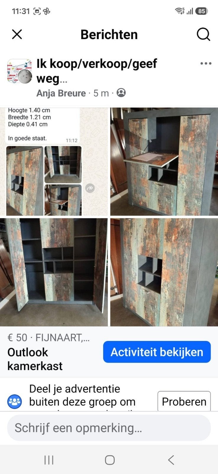 Tekoop Out-look kamerkast en één hoek kast., Ophalen of Verzenden
