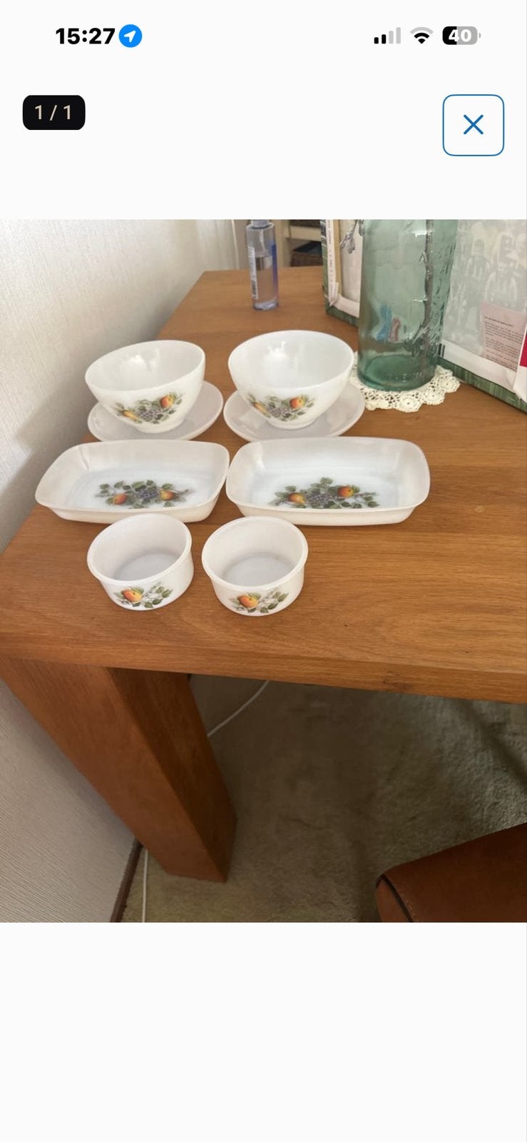 Vintage servies set Arcopal "Fruits de France, Huis en Inrichting, Ophalen, Gebruikt, Keramiek, Vintage