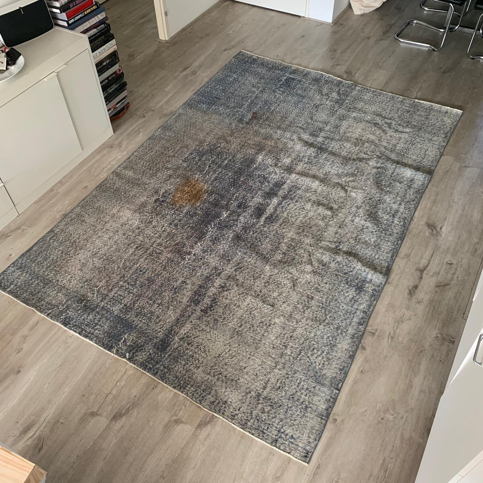 Vintage Perzisch patchwork vloerkleed - 205 x 305 cm, Ophalen, Gebruikt, Blauw, 200 cm of meer