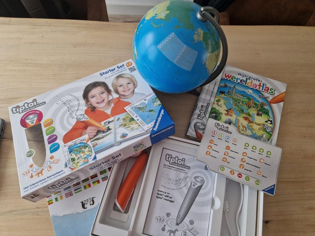 Tiptoi starterset wereld atlas, Ophalen of Verzenden, Zo goed als nieuw, Taal en Lezen, Met geluid