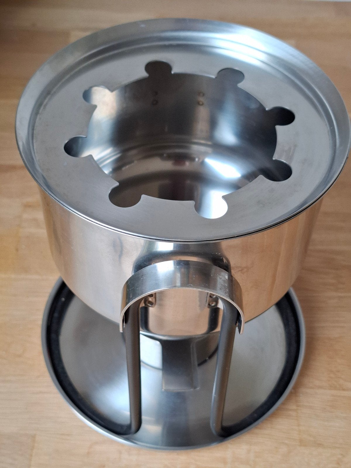 Stelton fondue set met 6 vorken - RVS, Gebruikt, Ophalen of Verzenden, Rvs of Chroom, Overige merken