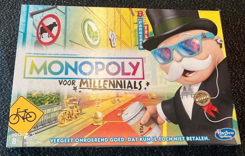 Monopoly voor Millenials, Hobby en Vrije tijd, Gezelschapsspellen | Bordspellen, Drie of vier spelers, Ophalen of Verzenden, Gebruikt